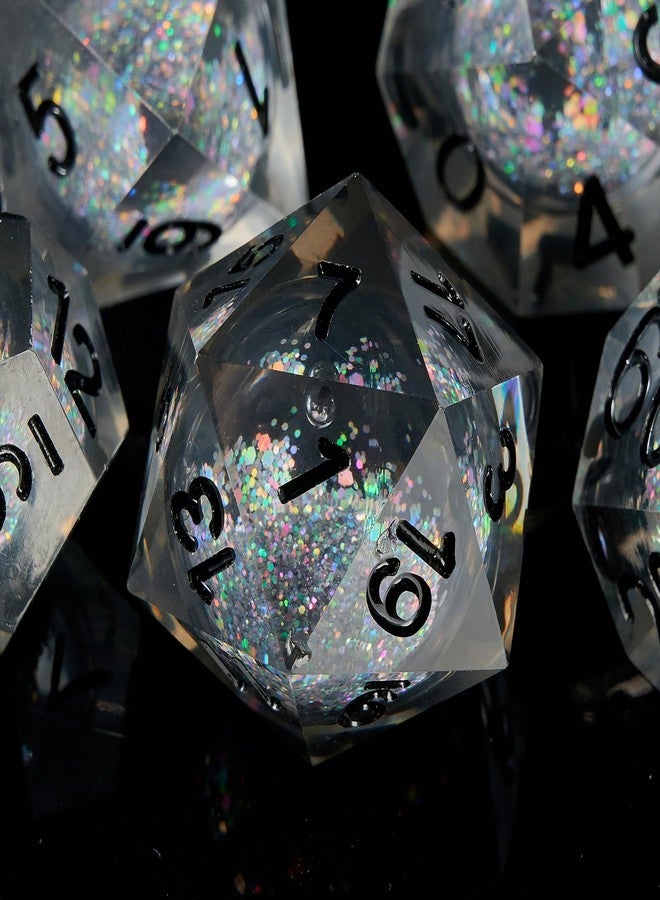 FugaCity DND Dice Set,Liquid Core Handmade Sharp Edge 7 Piece Resin Dice-Dungeons and Dragons Polyhedral Dice Set, D&D Dice Set with Gift Dice Case for RPG MTG Table Games （ - Image 3